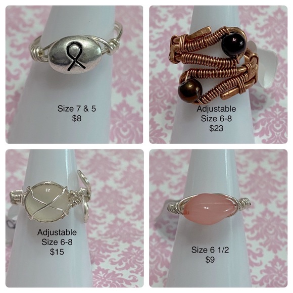Handmade wire wrapped rings - Picture 2 of 5